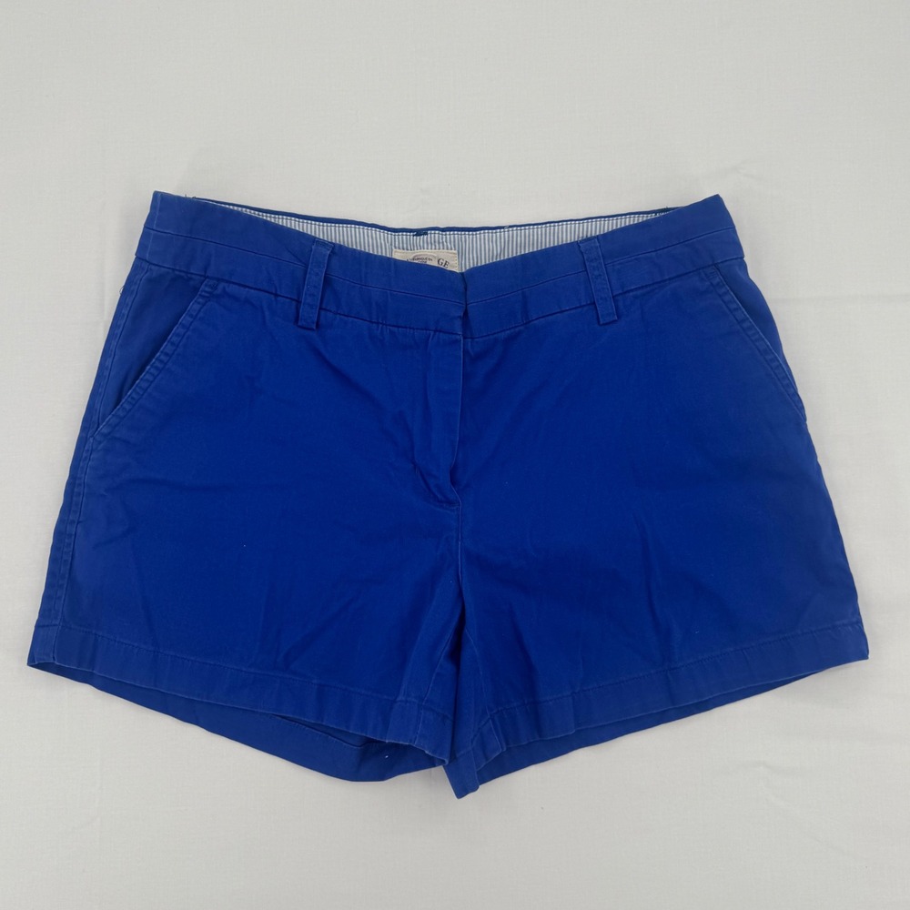 Cambridge Dry Goods Womens Cobalt Blue Chino Shorts Size 8 Stretch Cotton Twill